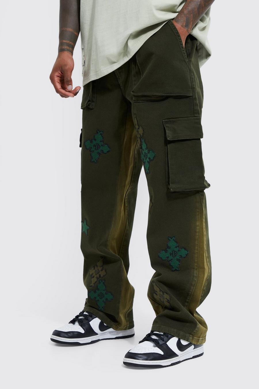 Pantalon cargo ample , Khaki image number 1