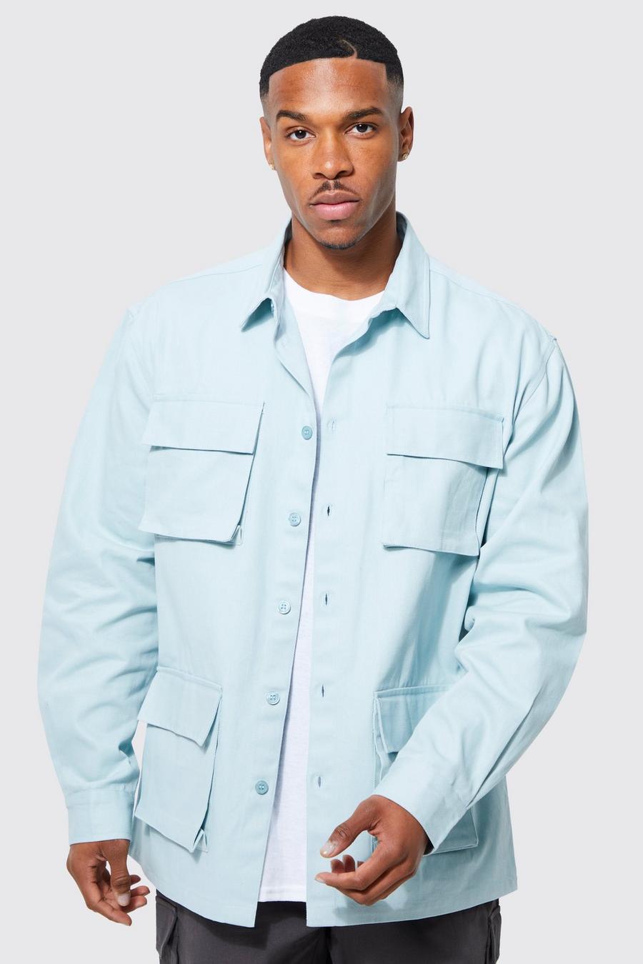 Light blue Long Sleeve Twill Shirt image number 1
