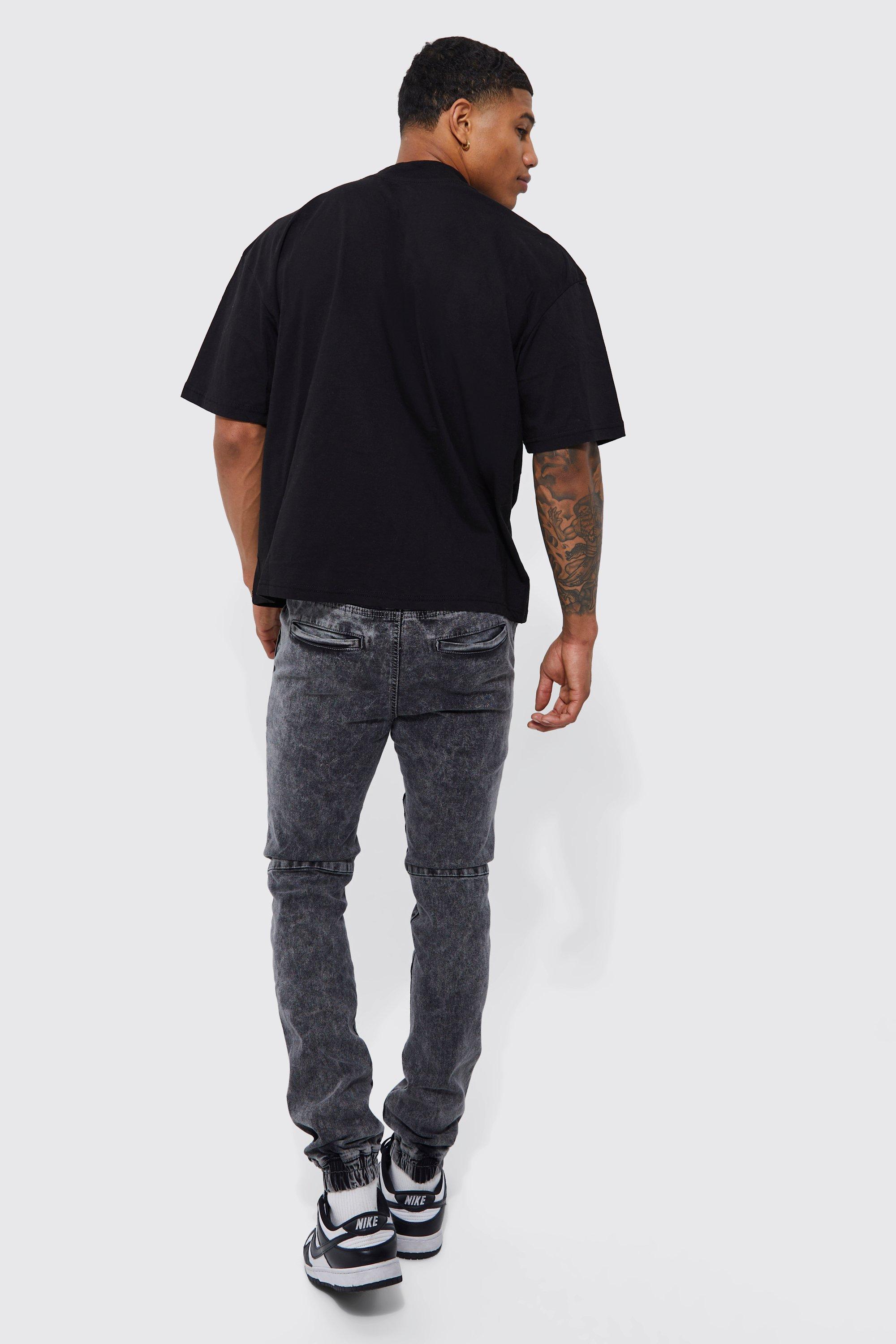 Stretch denim joggers Skinny fit