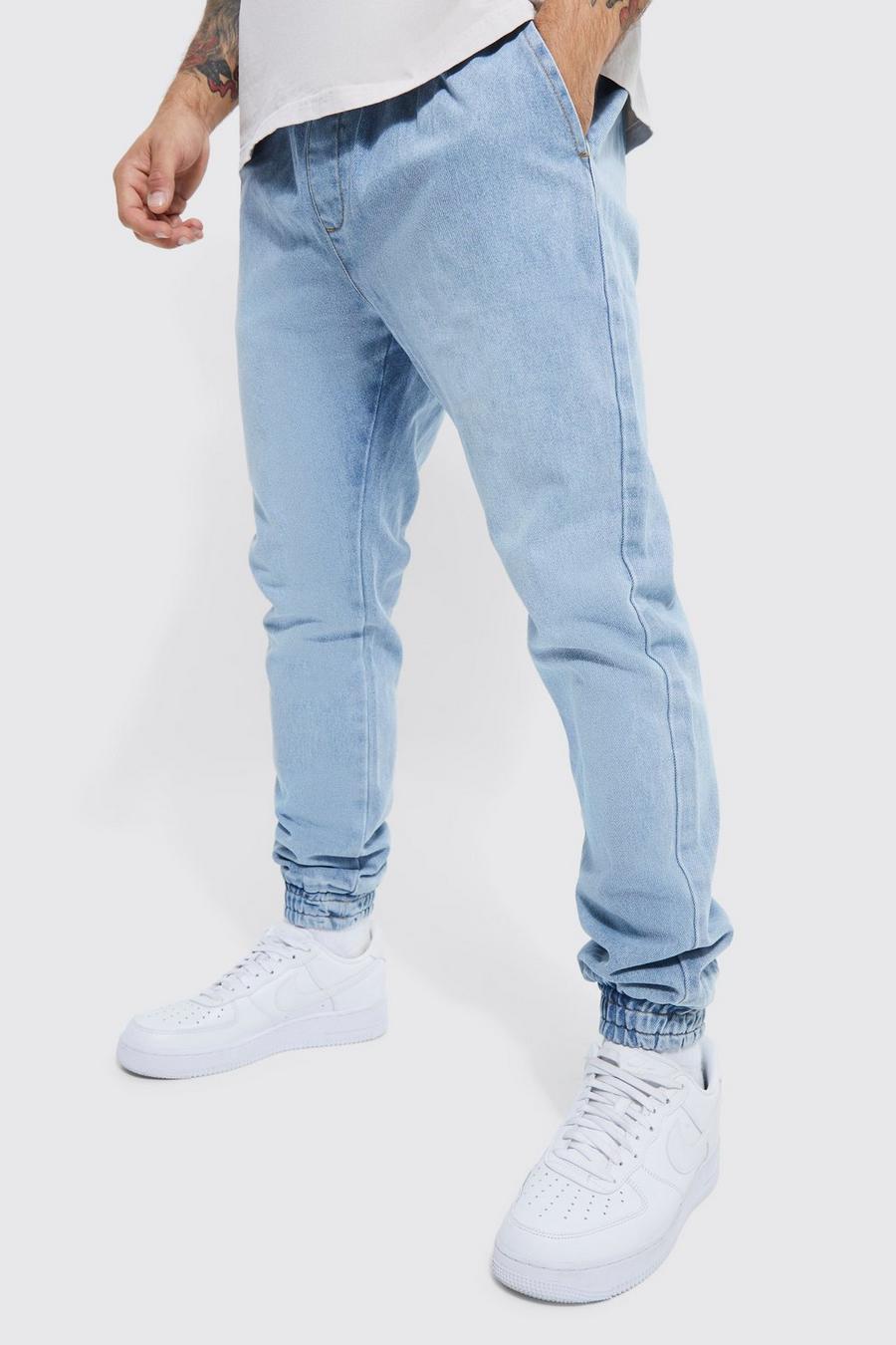 Light Blue Stretch Denim Jogger Pants Light Blue Stretch Denim Jogger Pants