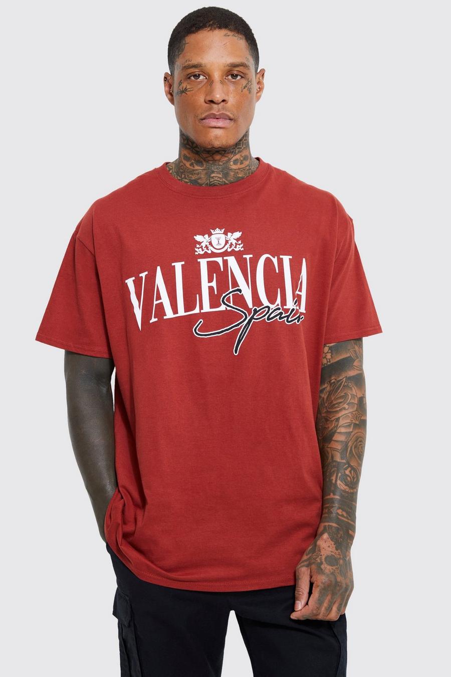 Rust Oversized Valencia Graphic T-shirt image number 1
