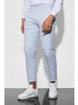 Ecru Slim Crop Micro Check Suit Trousers