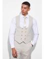 Sand Slim Double Breasted Check Waistcoat