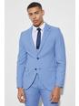 Dark blue Skinny Micro Texture Suit Jacket