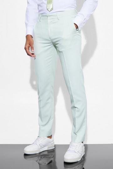 Slim Micro Texture Suit Trousers light green