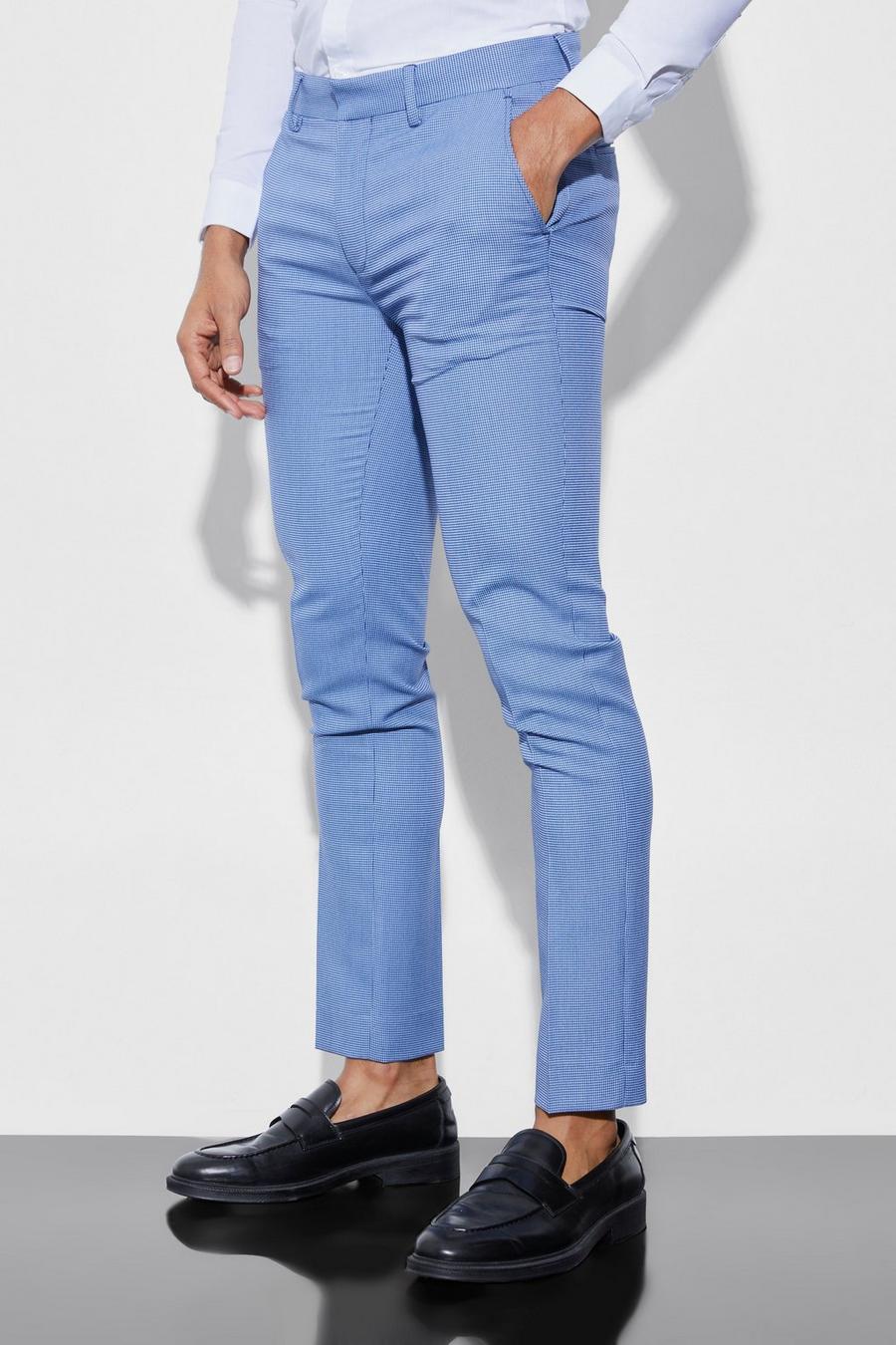 Dark blue Skinny Fit Pantalons Met Textuur image number 1