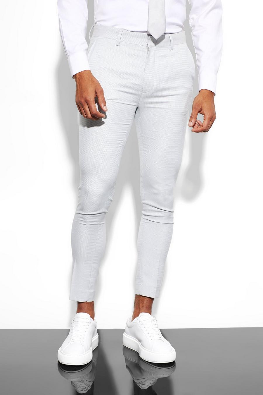 Light grey Super Skinny Fit Pantalons Met Textuur image number 1