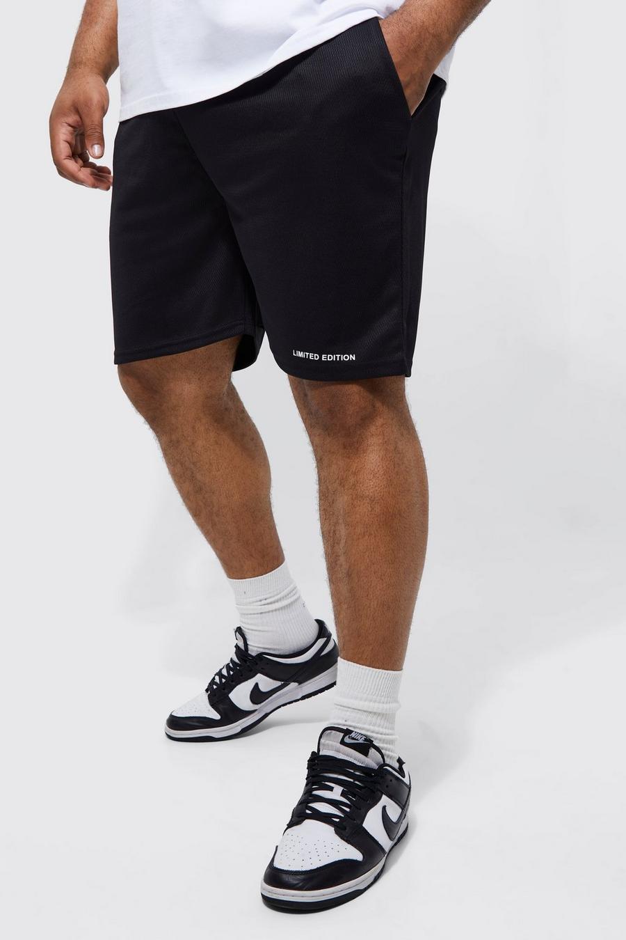 Plus lockere Limited Mesh-Shorts, Black noir