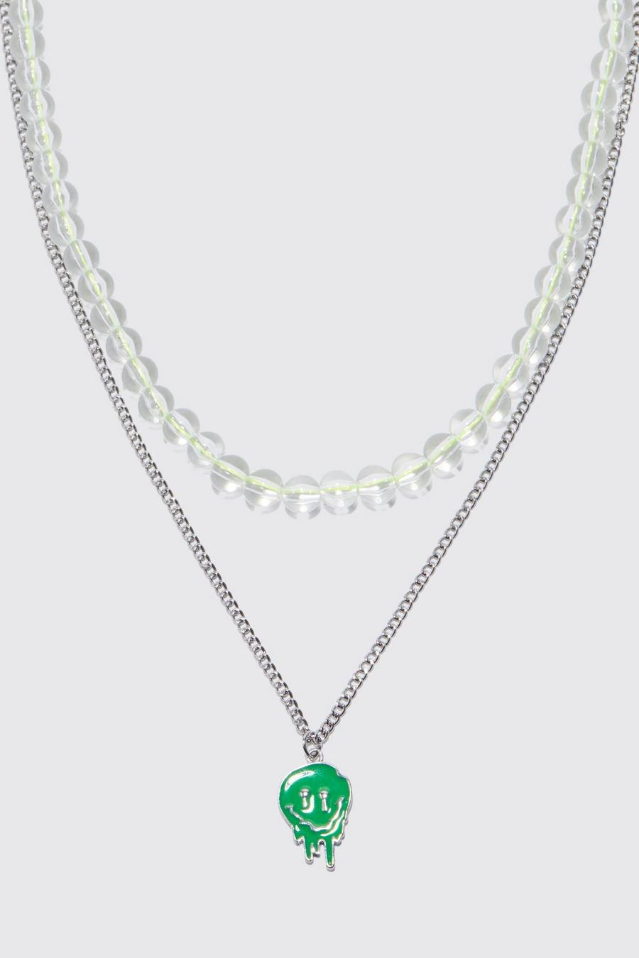 Collana di perle con Smiley a goccia, Silver image number 1
