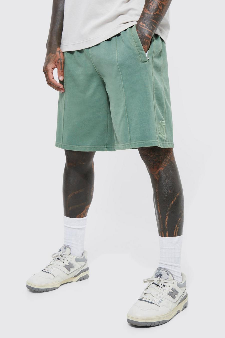 Green Loose Fit Heavyweight Loopback Short   image number 1