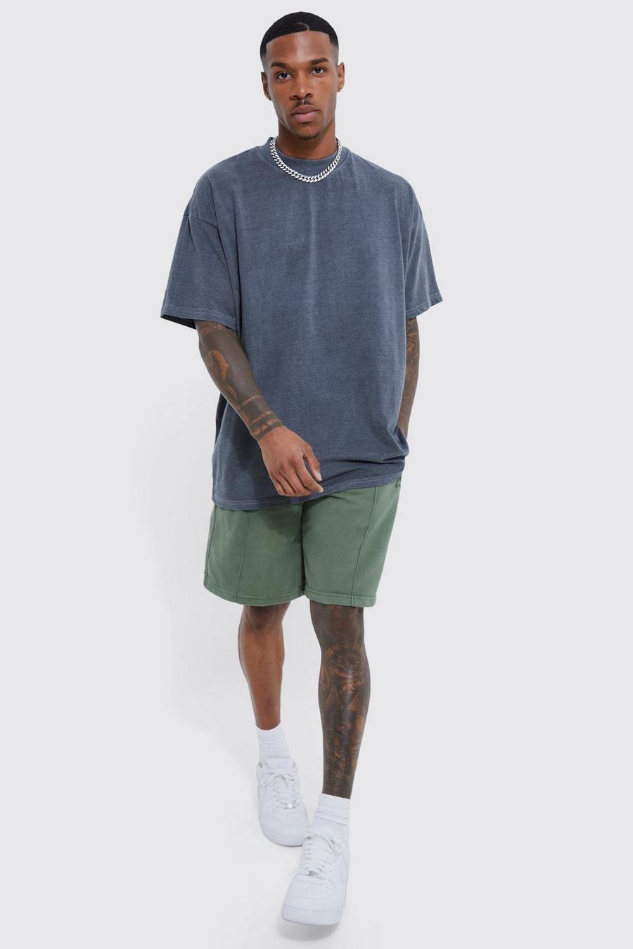 Oversize Shorts-Set, Charcoal