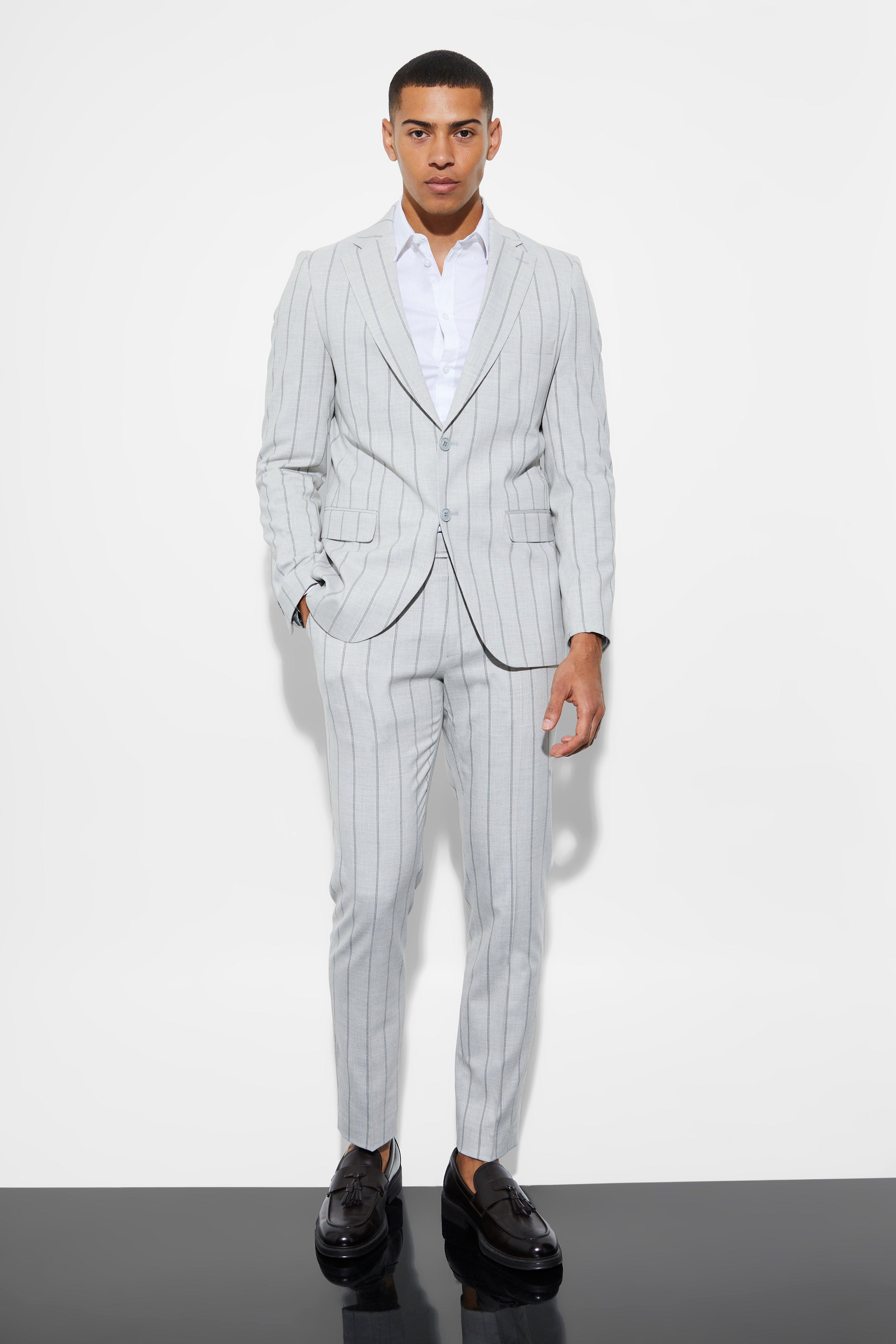 Slim Striped Suit Trousers