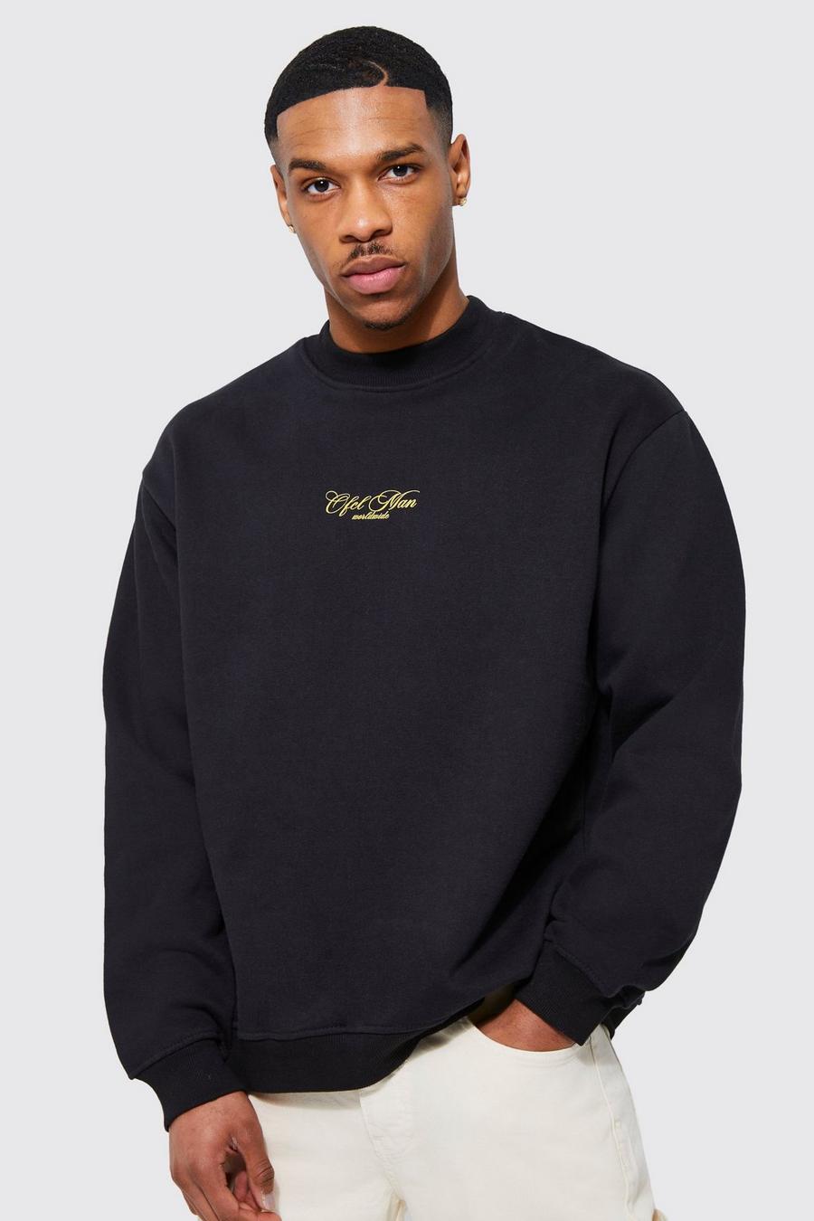 Black Man Oversized Extended Neck Sweatshirt image number 1