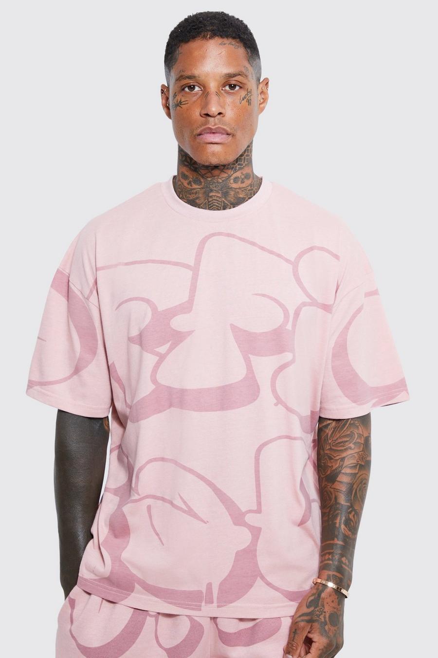 Mauve Oversized Official Print T-shirt  image number 1