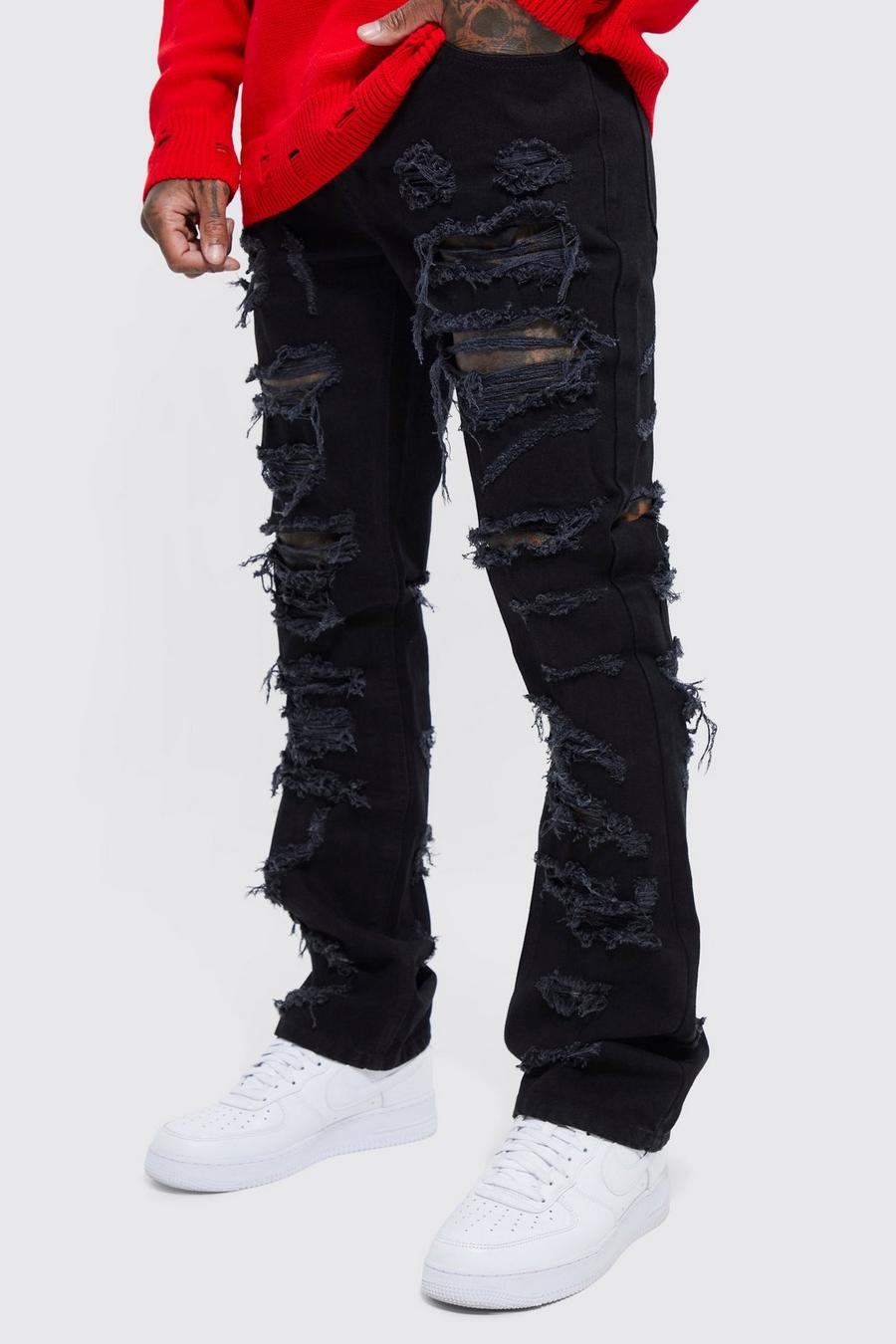 Black Skinny Extreme Ripped Jeans