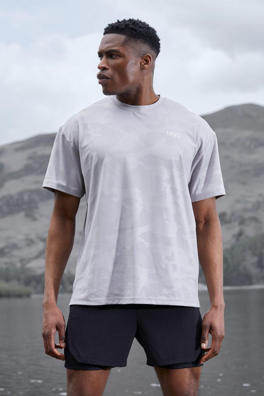 Grey Man Active Camo Oversized Performance T-shirt  image number 1