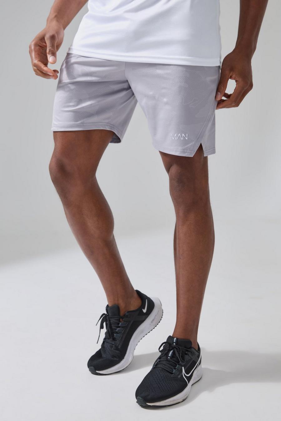 Grey grau Man Active Camo Performance 7” Shorts 