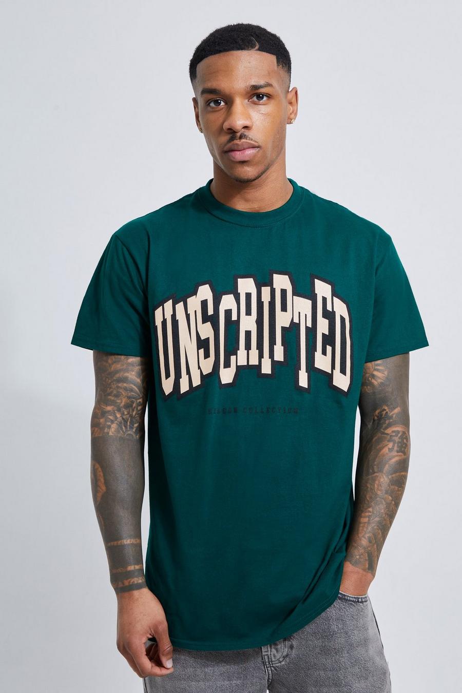 Bottle green Unscripted Text T-shirt image number 1