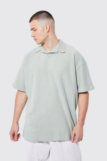 Tall Oversized Revere Twill Jersey Polo sage