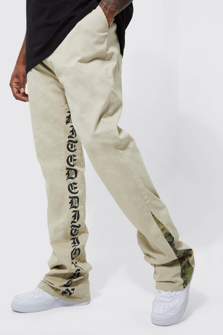 Plus Elastic Skinny Stacked Flare Trouser With Gusset, Sand beis