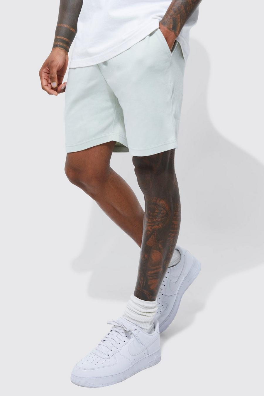Sage vert Slim Foam Graphic Loopback Jersey Shorts