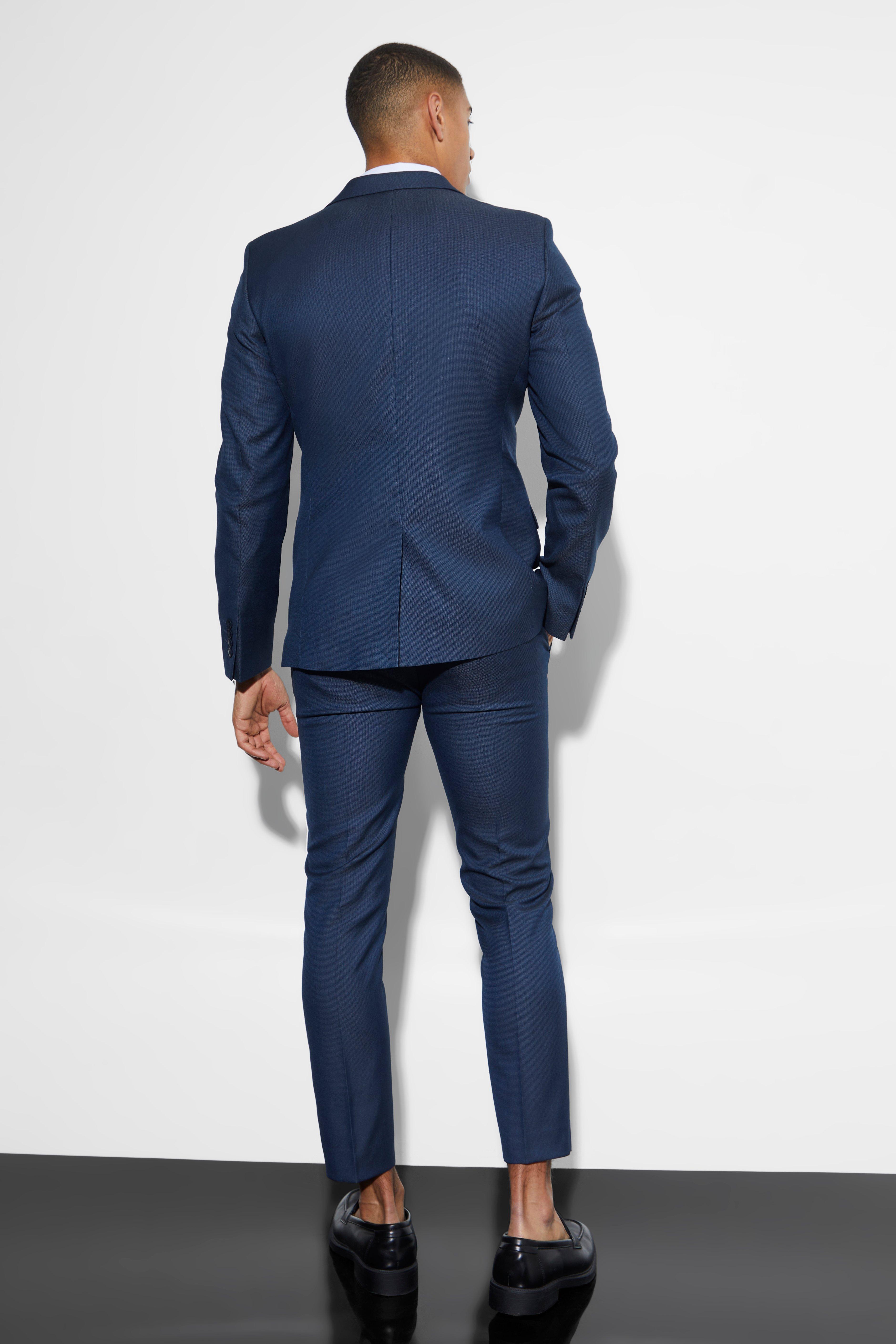 Three-piece piqué suit Slim fit