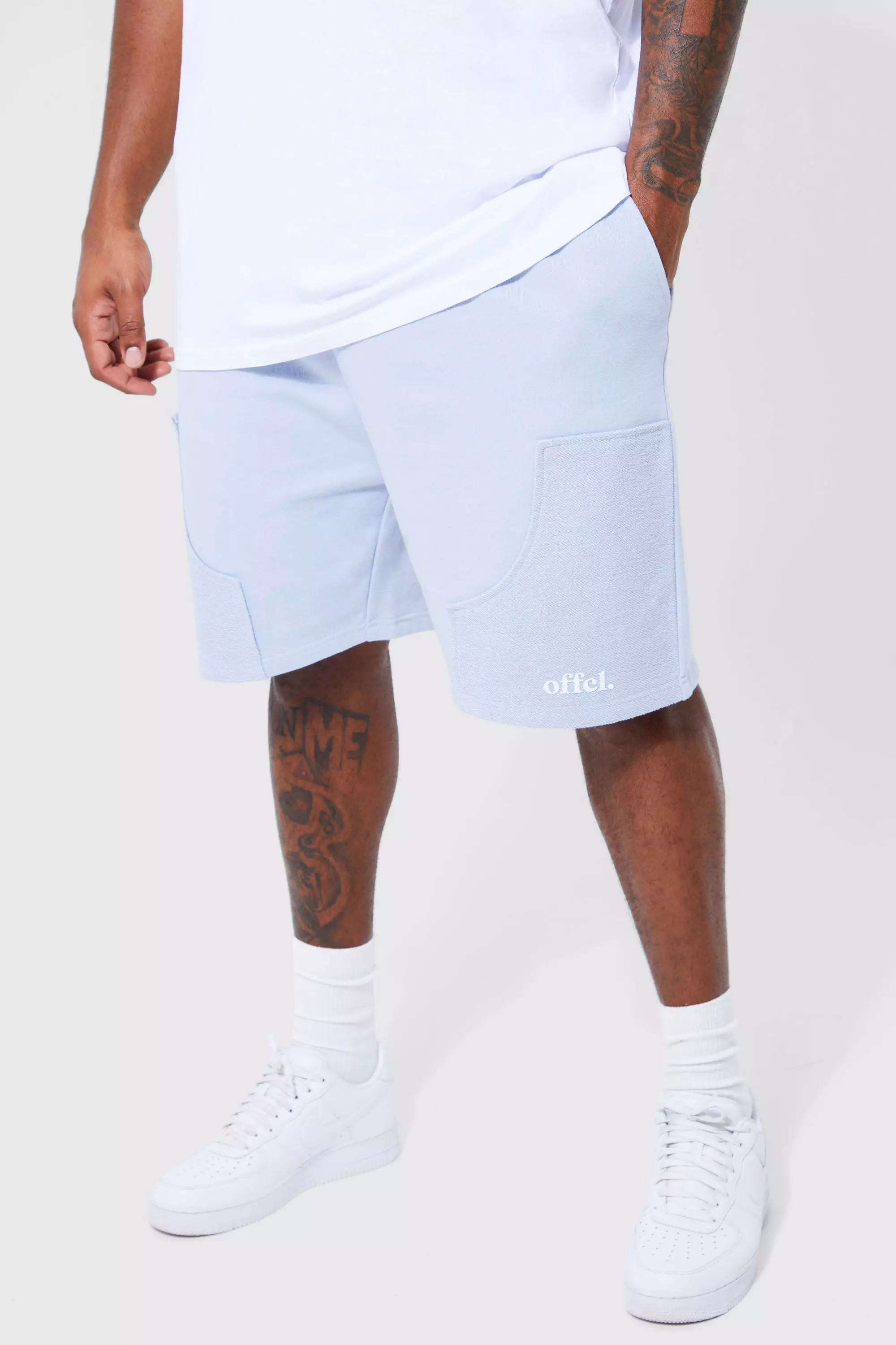 Blue Plus Loose Fit Loopback Man Worker Shorts alternative image