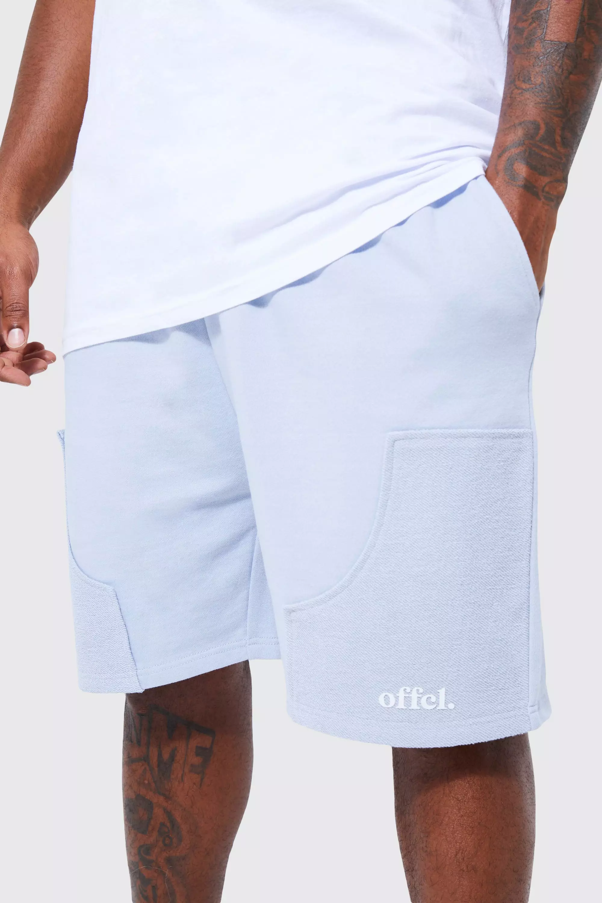 Blue Plus Loose Fit Loopback Man Worker Shorts alternative image