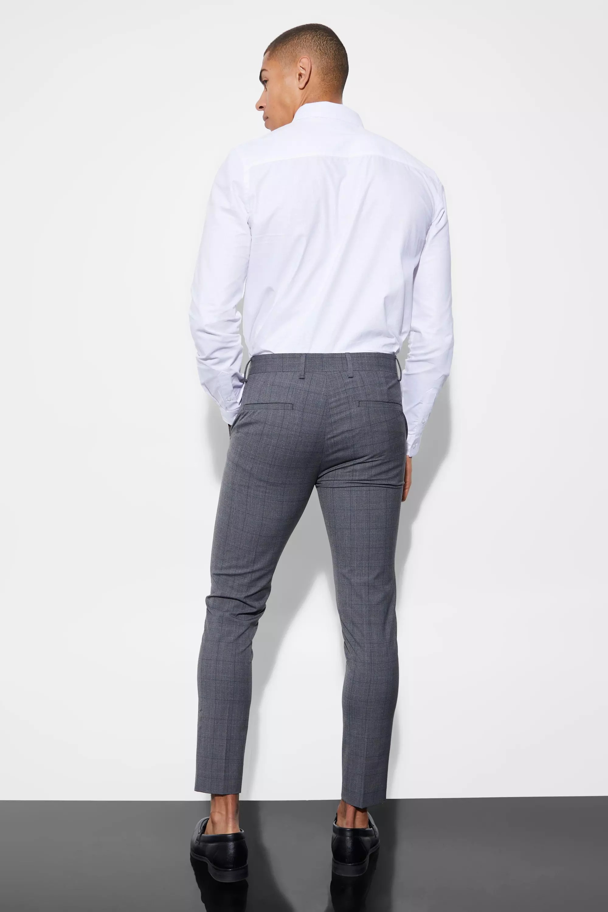 Mens skinny check suit store