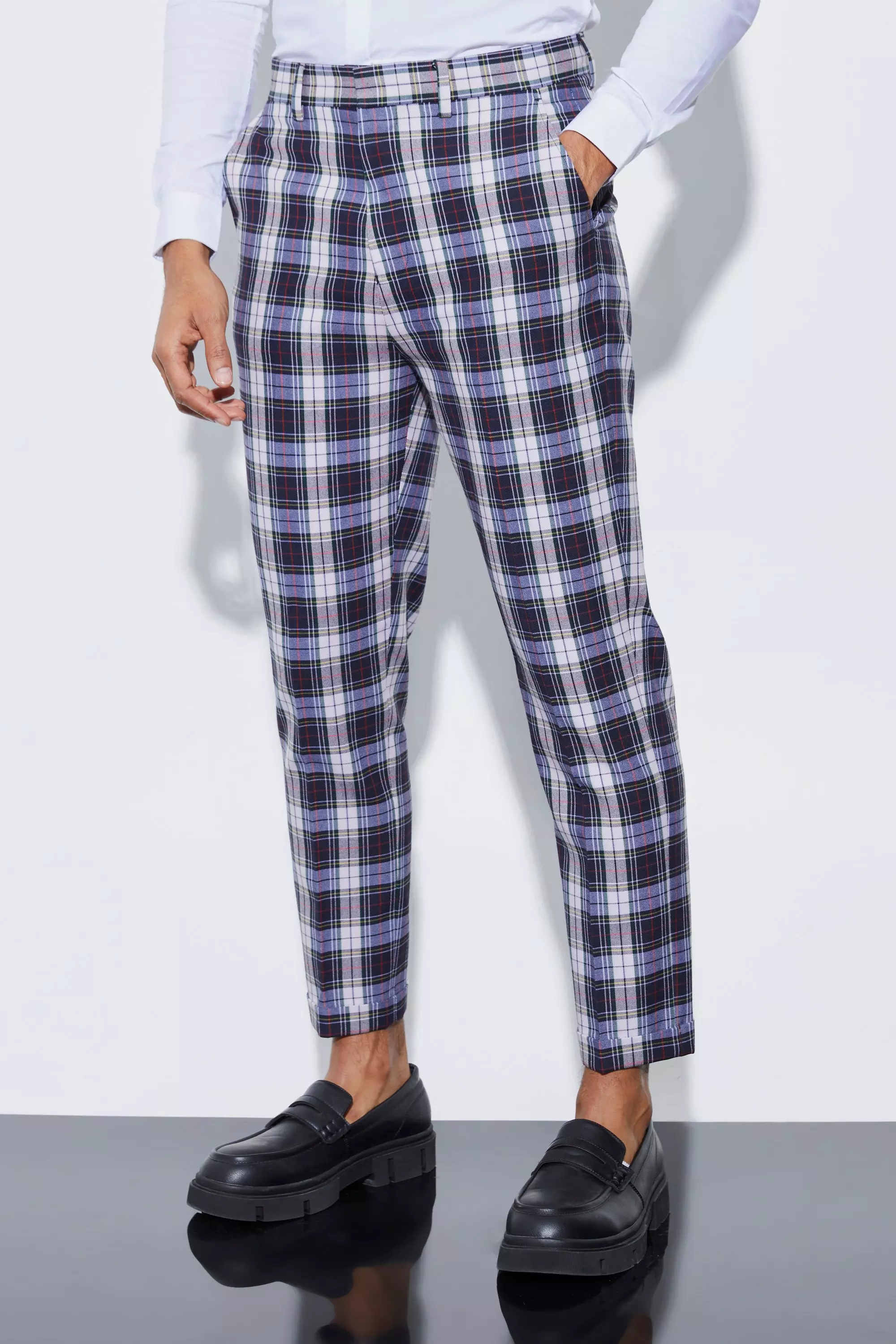 Tapered deals tartan trousers