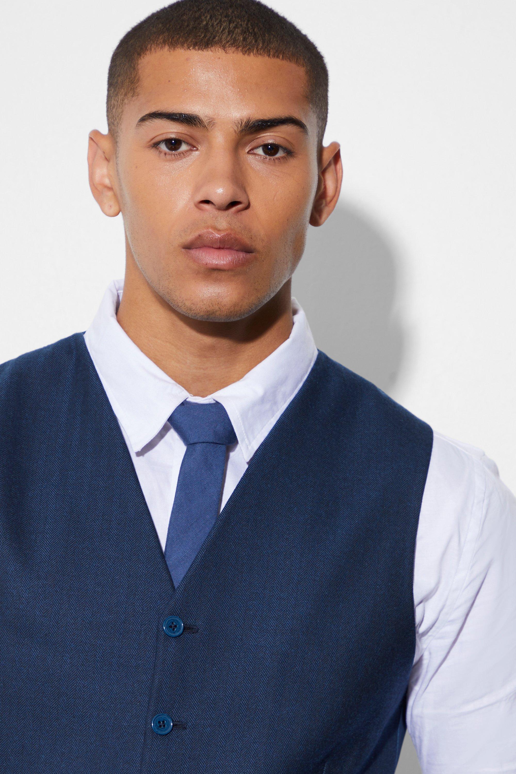 Blue on sale herringbone waistcoat