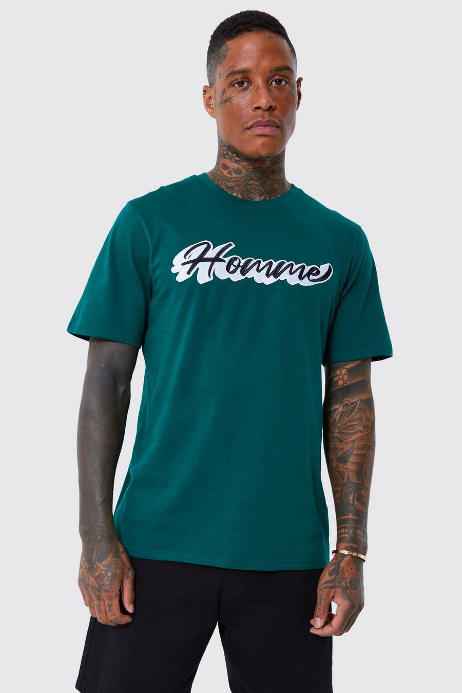 Forest vert Homme Embroidered Badge T-shirt
