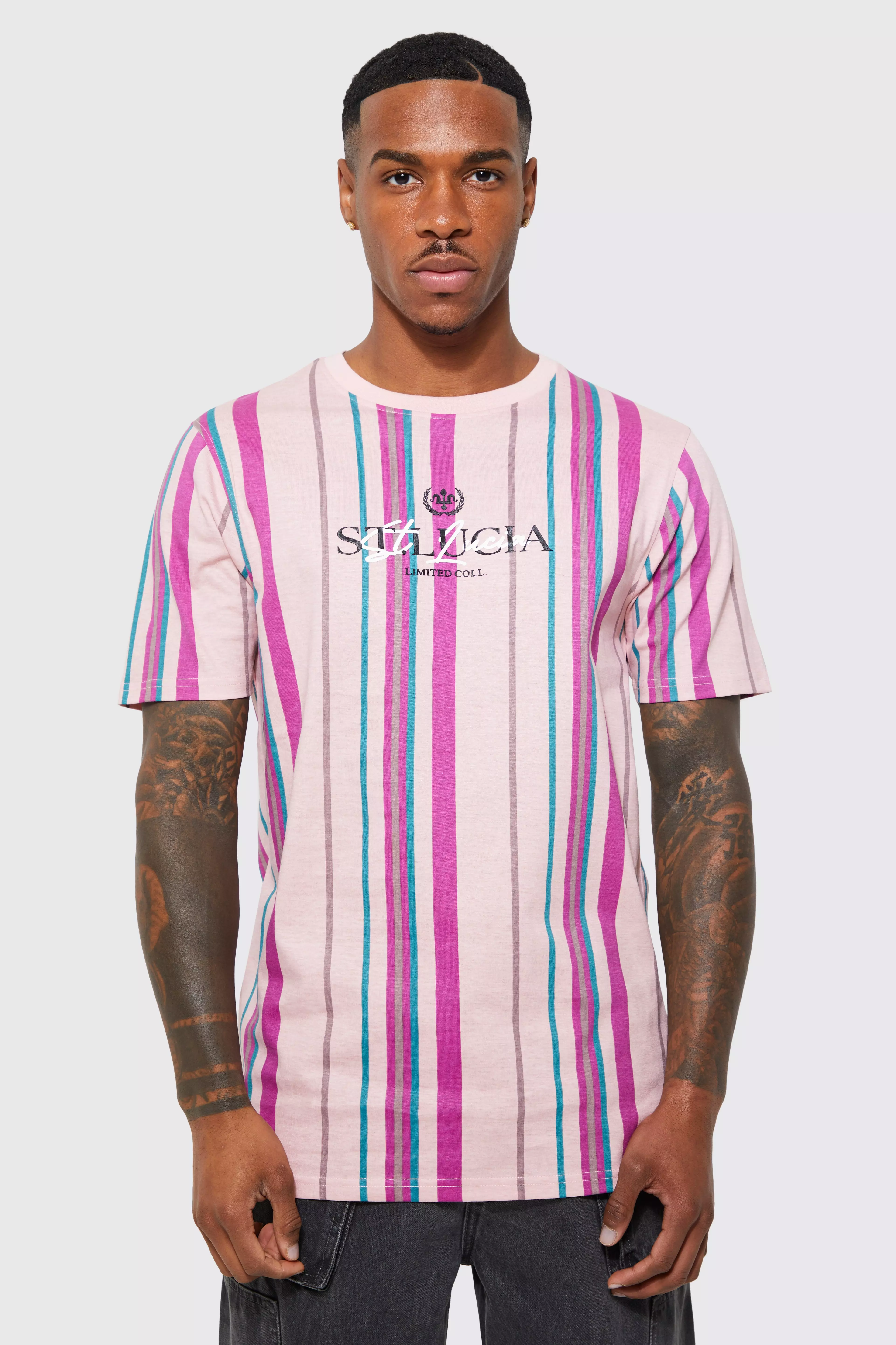 guess mens striped t shirt