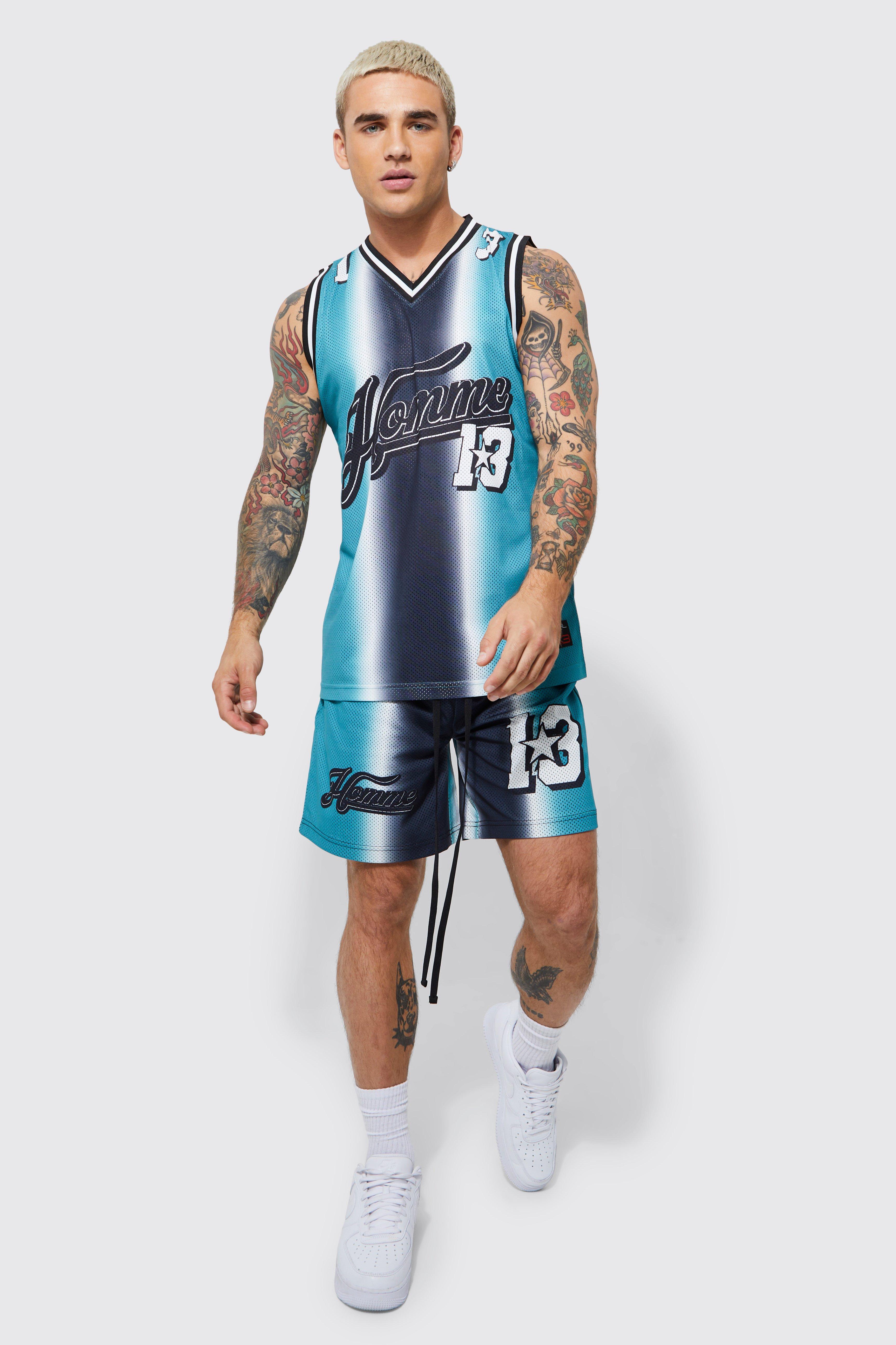 Mesh Ombre Basketball Vest And Short Set