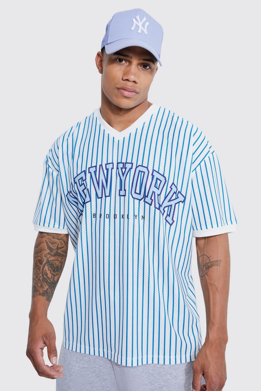Oversized New York Jersey Baseball Shirt | boohooMAN