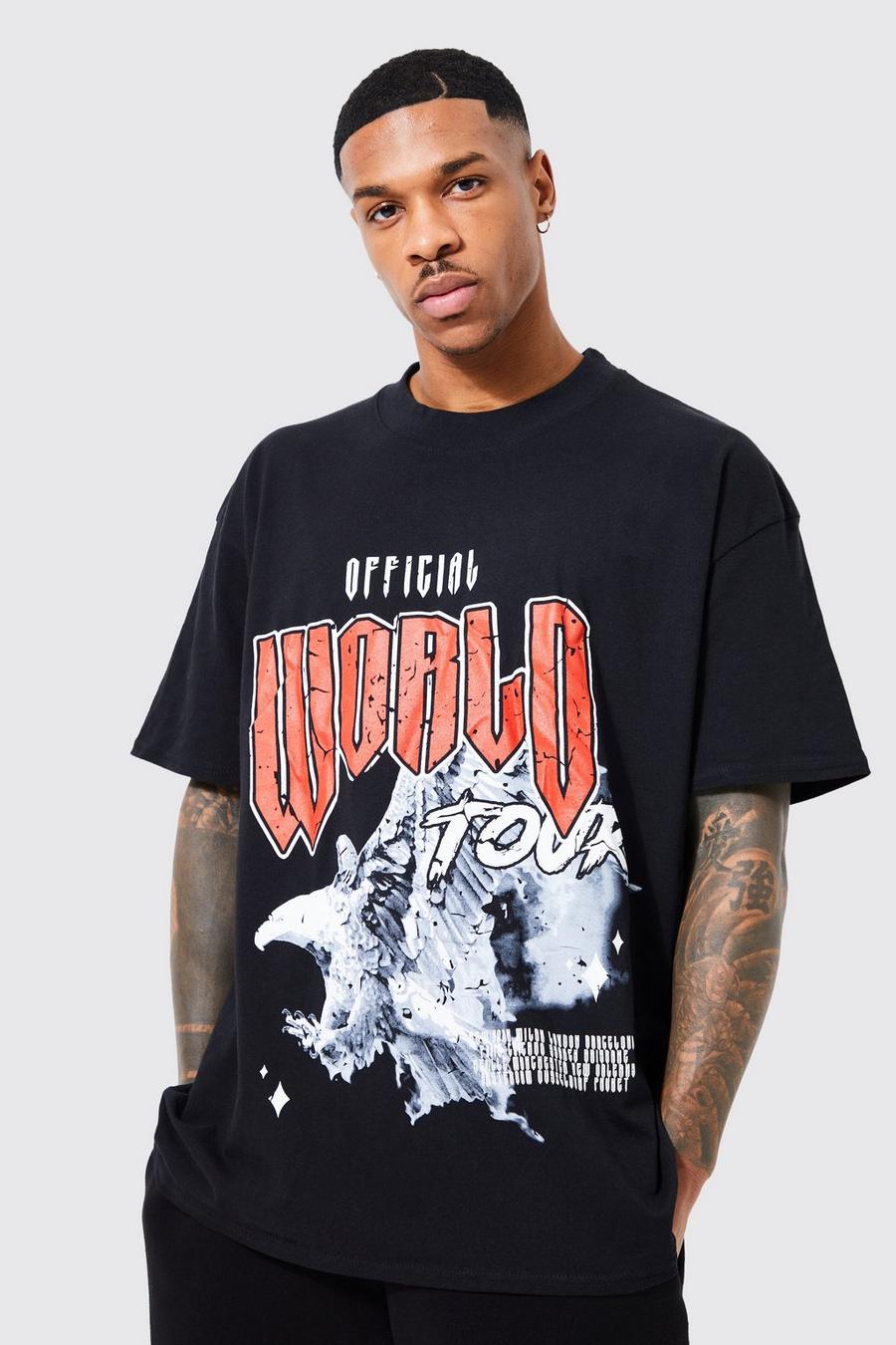 Black nero Oversized Official World Tour T-shirt