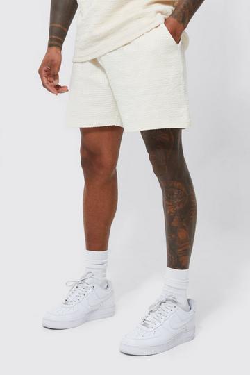 Relaxed Fit Popcorn Jacquard Short ecru