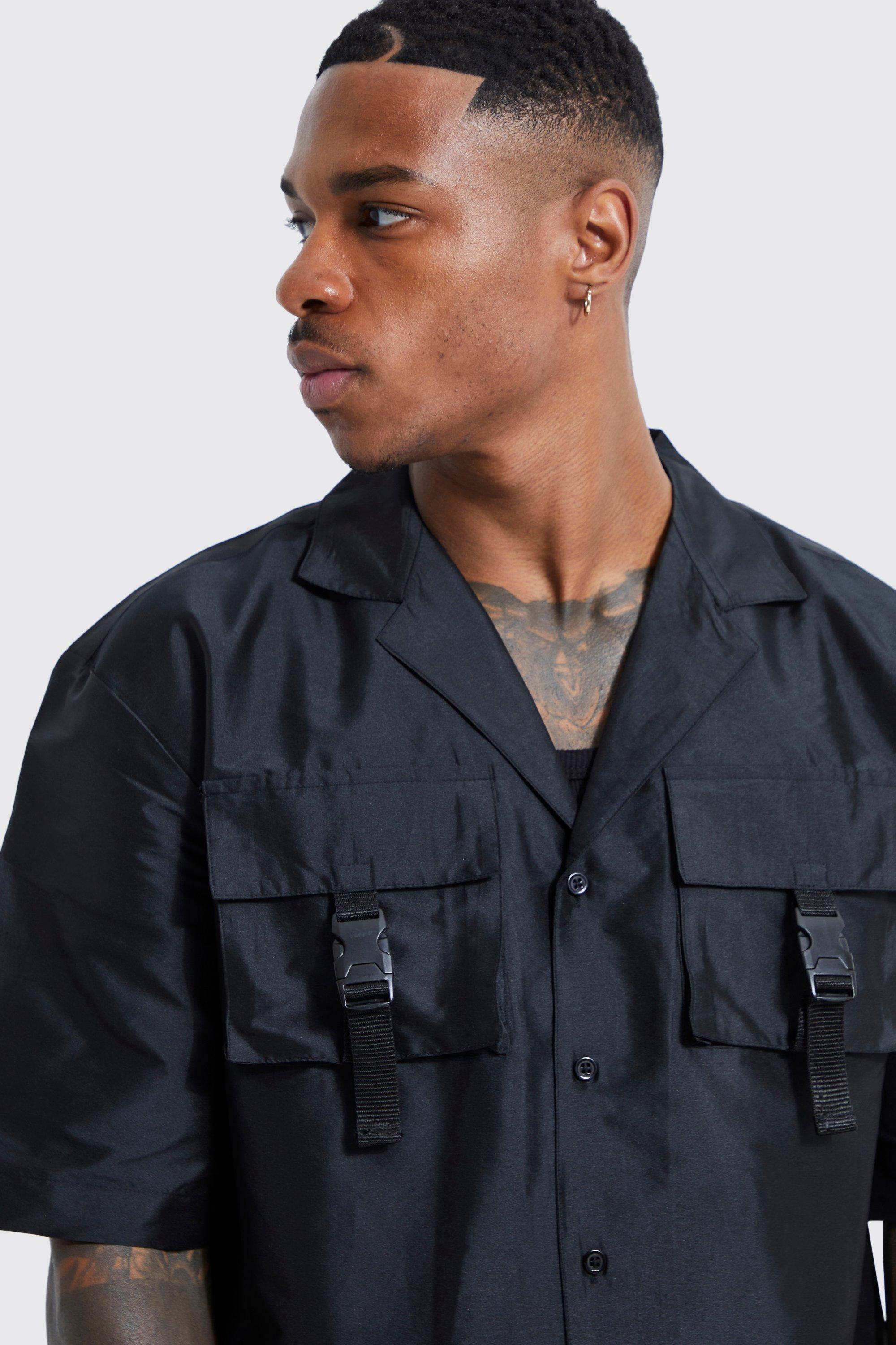 Short Sleeve Revere Utility Shirt & Cargo Short Set | boohoo