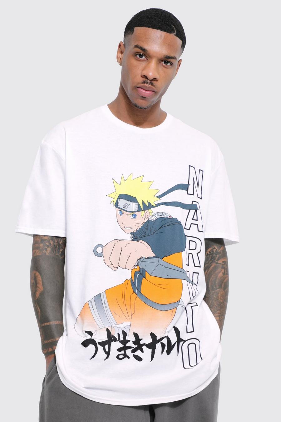 White Oversized Naruto License T-shirt image number 1