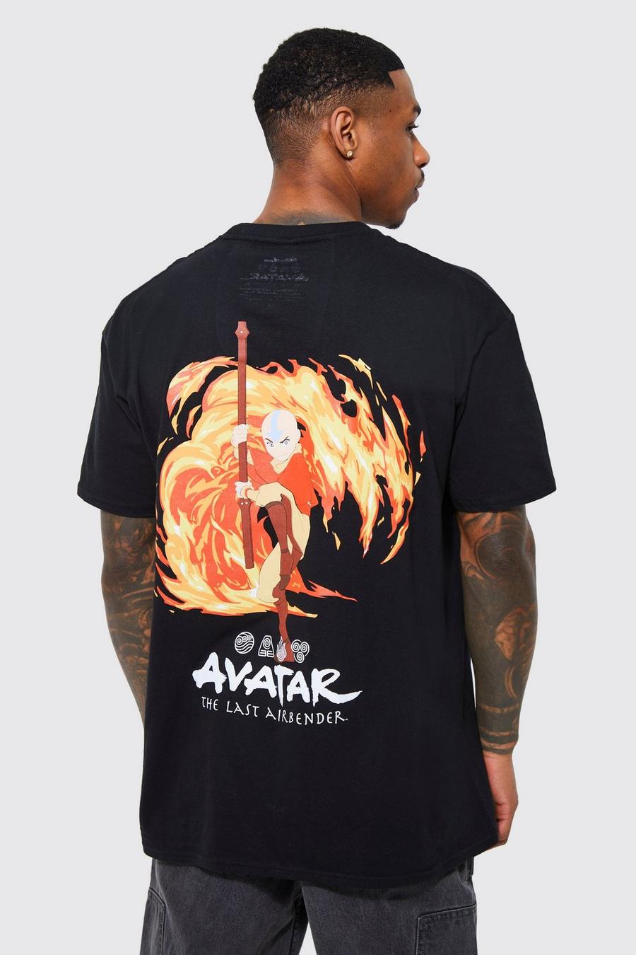 Black Oversized Avatar License T-shirt image number 1