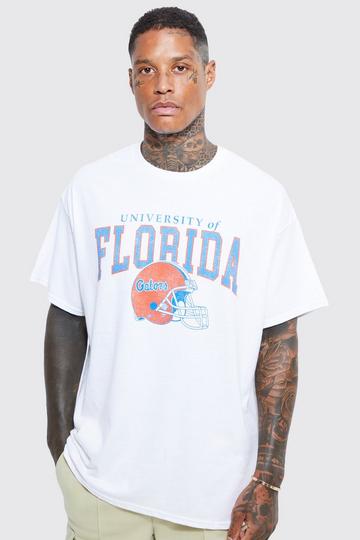 White Oversized Florida License T-shirt