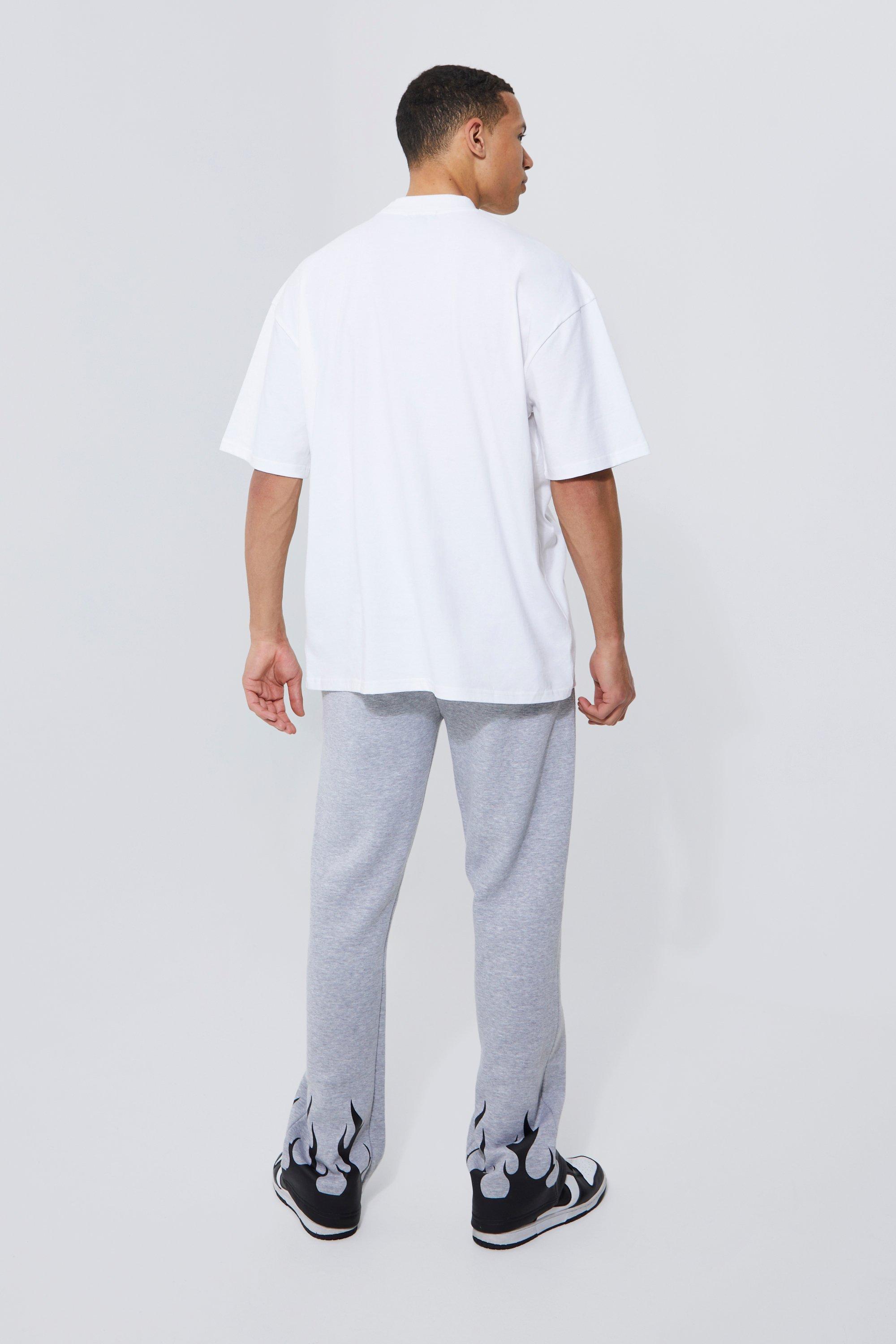 Tall Regular Flame Hem Gusset Jogger | boohooMAN USA