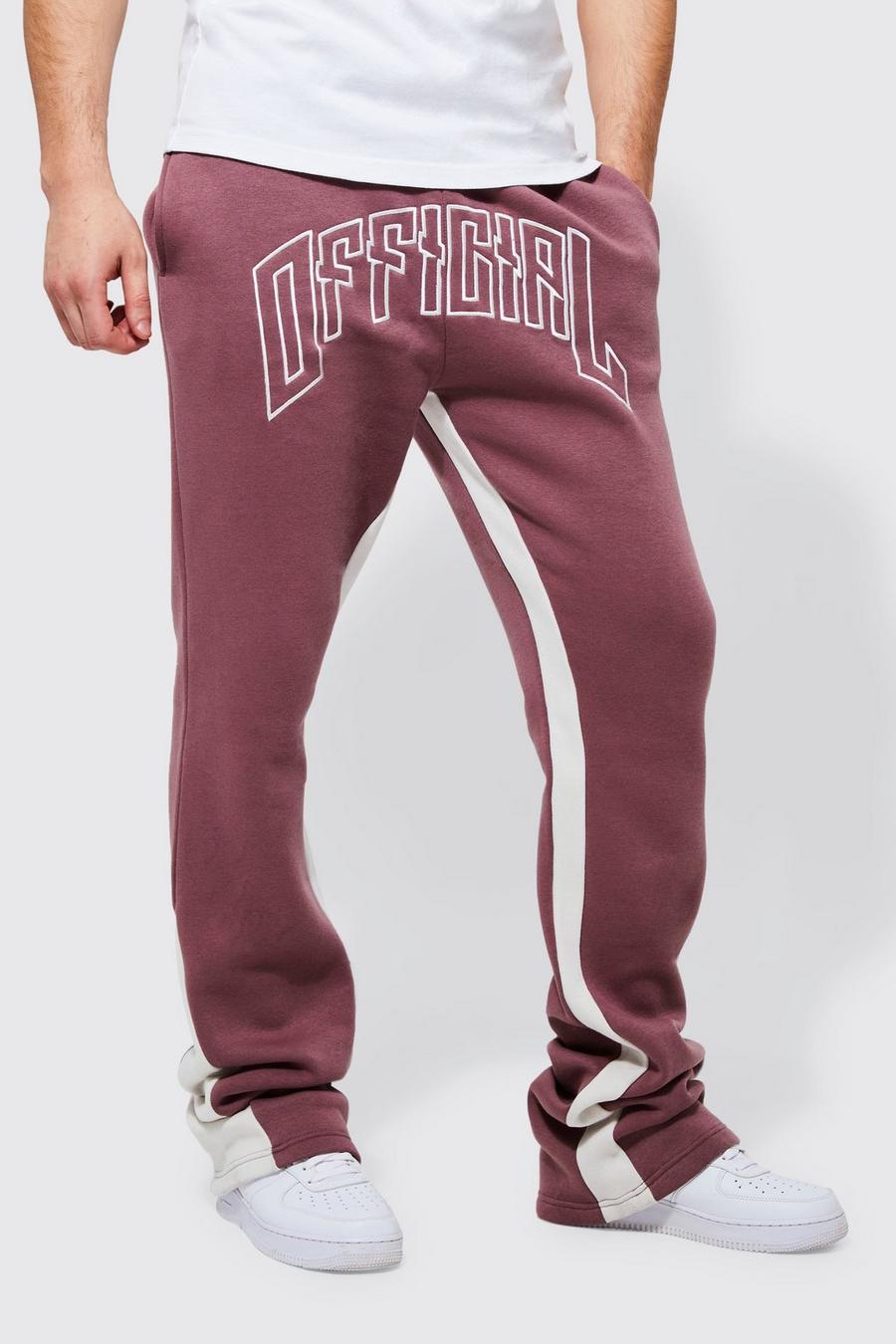 Tall Slim Stacked Official Gusset Jogger | boohoo