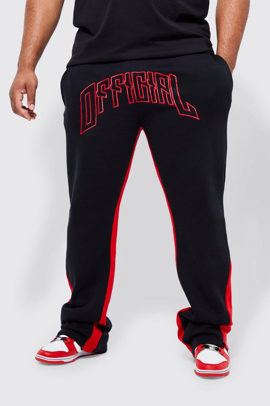 Black Plus Slim Stacked Official Gusset Jogger