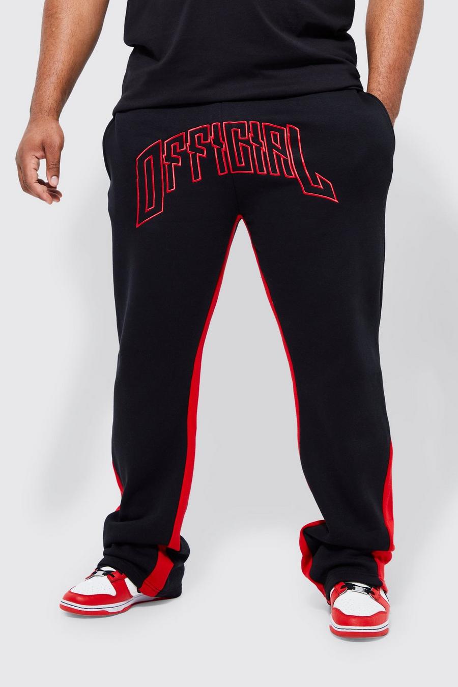 Men's Plus Slim Stacked Official Gusset Jogger | Boohoo UK