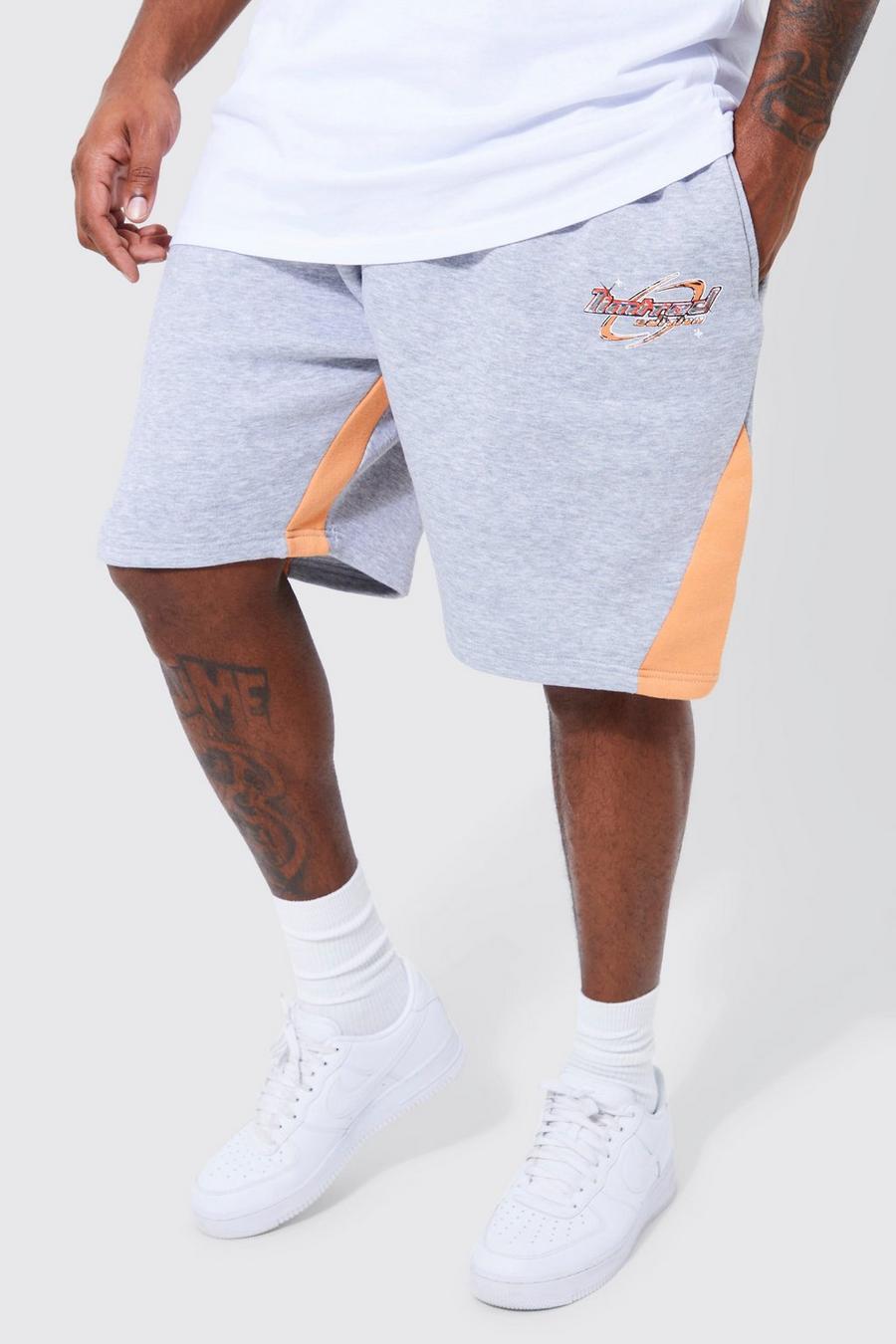 Grey marl Plus Relaxed Contrast Gusset Jersey Short image number 1