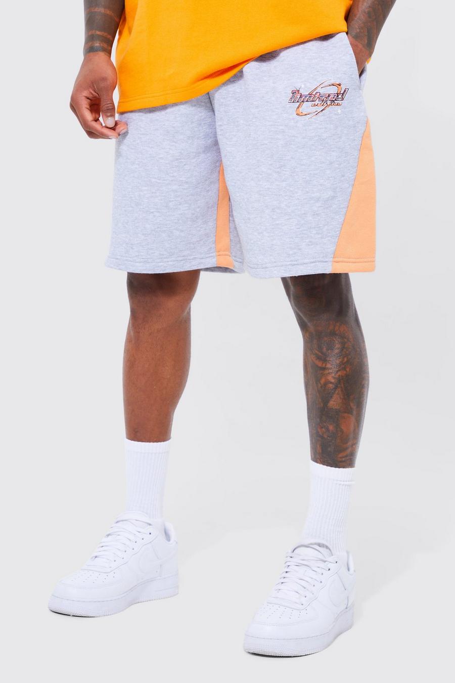 Grey marl Relaxed Fit Contrast Gusset Jersey Short image number 1