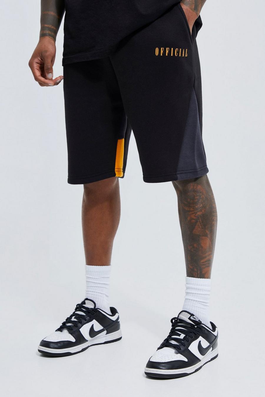 Black Loose Official Contrast Gusset Jersey Short