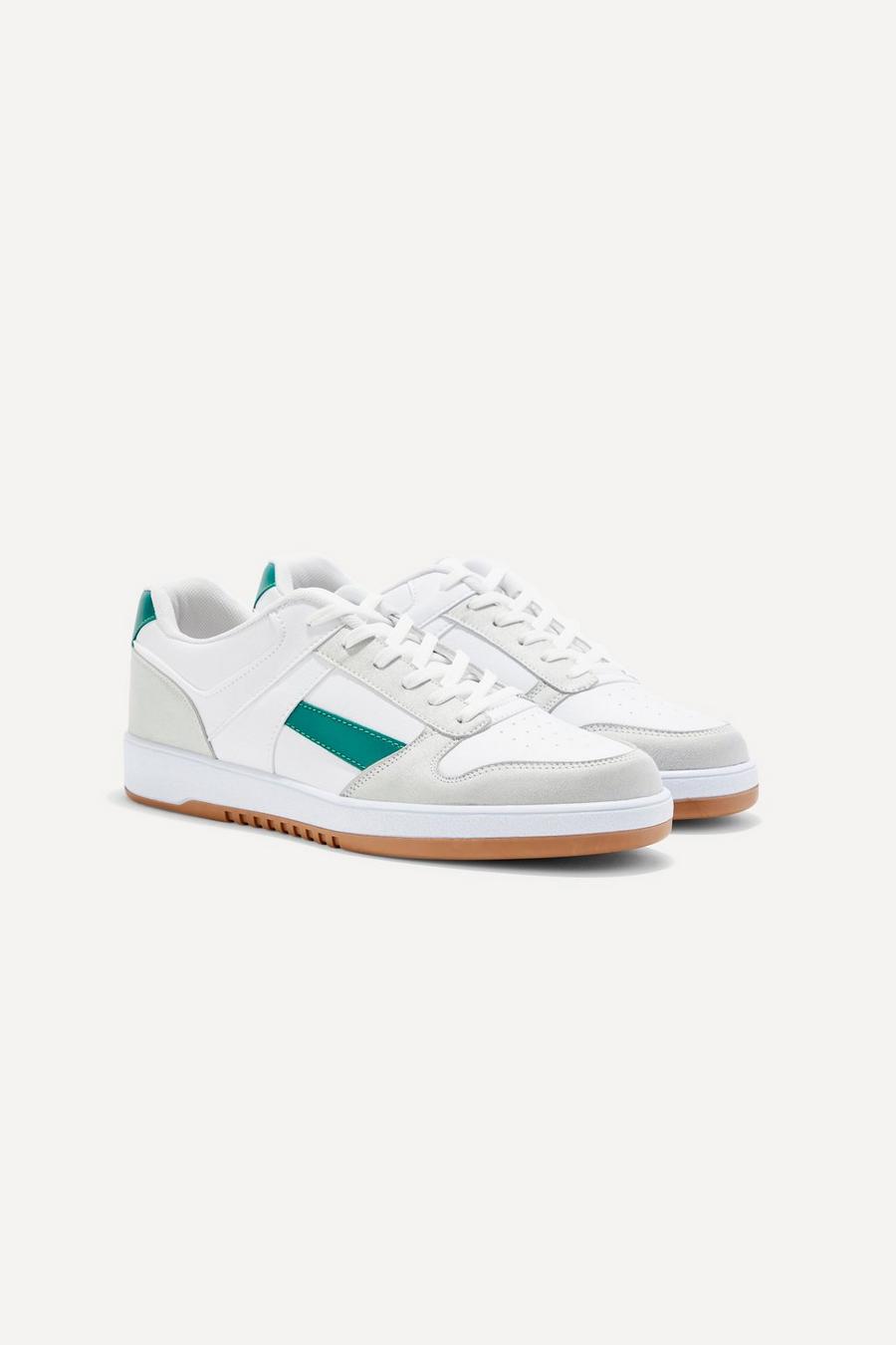 White Panel Detail Trainers