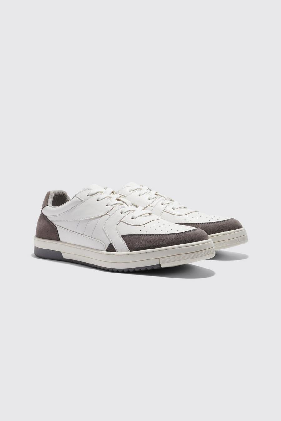 White Panel Detail Trainers